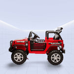 Electric Ride-On Jeep for Kids – Off-Road with Remote Control, LED Lights & Music (RED)
