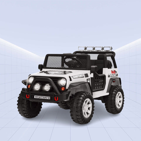 Electric Ride-On Jeep for Kids – Off-Road with Remote Control, LED Lights & Music (WHITE)