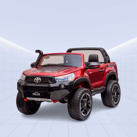 Licensed Toyota Hilux RuggedX 4WD Kids Ride-On, MP4, Leather Seat, Remote Control (RED)