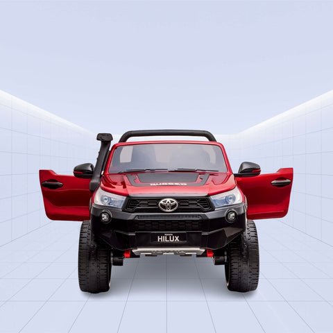 Licensed Toyota Hilux RuggedX 4WD Kids Ride-On, MP4, Leather Seat, Remote Control (RED)