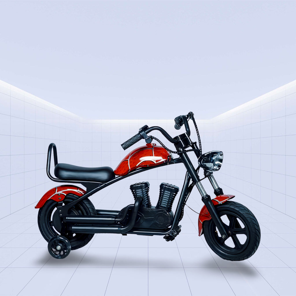 24V Retro-Styled 24V Kids Electric Chopper Bike with Powerful 180W Motor (RED)