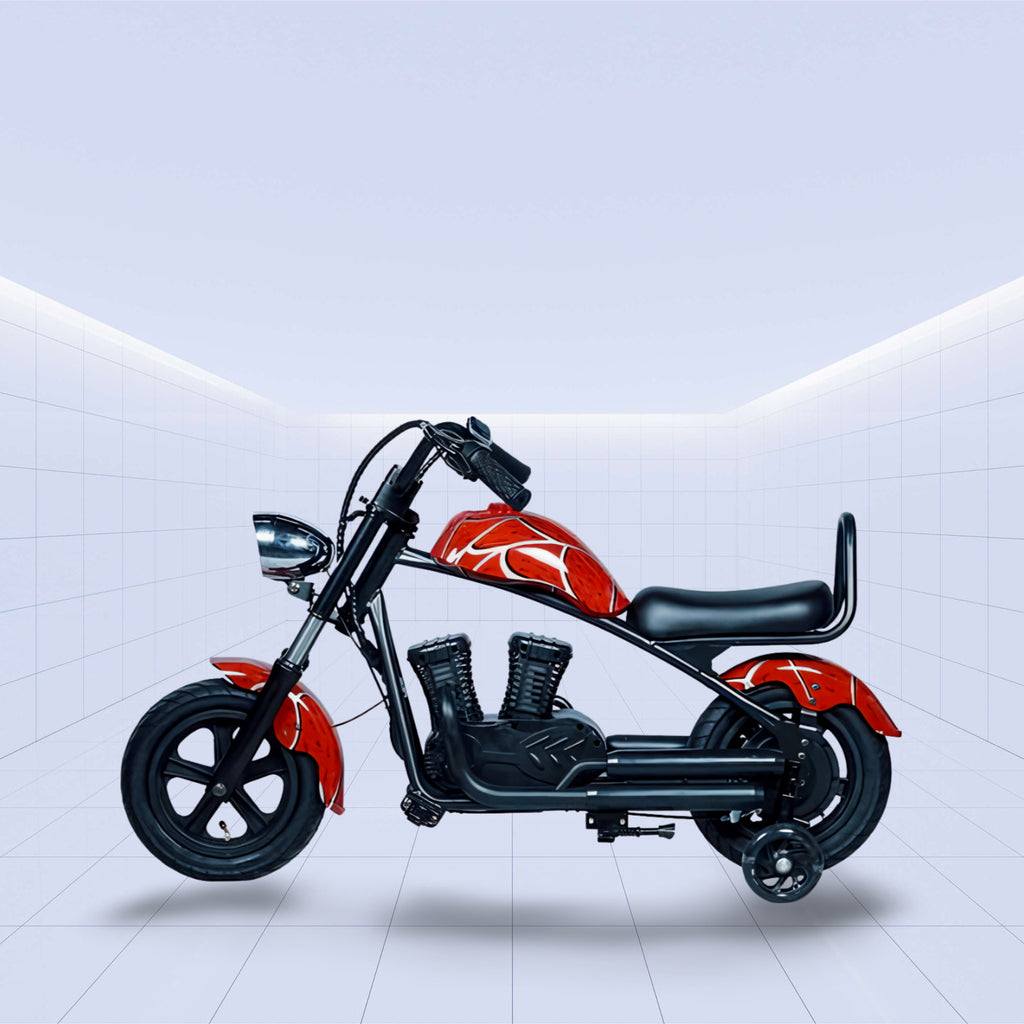 24V Retro-Styled 24V Kids Electric Chopper Bike with Powerful 180W Motor (RED)