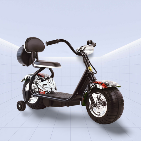 Vibrant Design Kids’ Little Electric Ride-On Motorcycle – The Perfect Gift for Little Adventurers (White)
