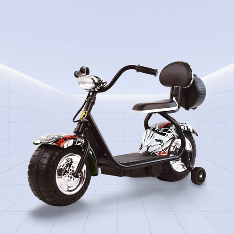 Vibrant Design Kids’ Little Electric Ride-On Motorcycle – The Perfect Gift for Little Adventurers (White)