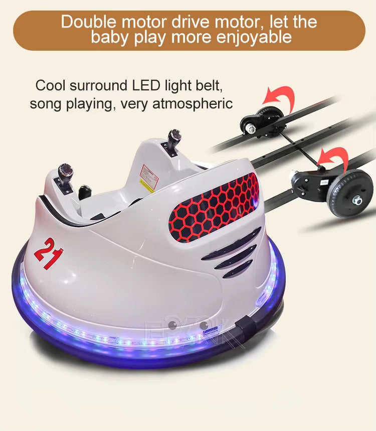Deluxe 360° Spinning Kids Bumper Car with Remote Control | Fun, Safe, and Engaging Ride-On Toy (Pink)