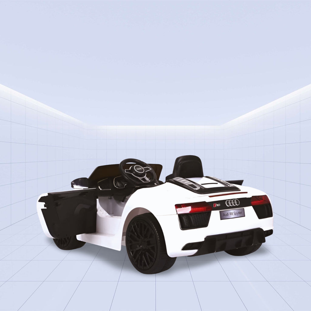 Sporty Kids Ride-On Car: Audi R8 Spyder with Remote Control 12V (WHITE)