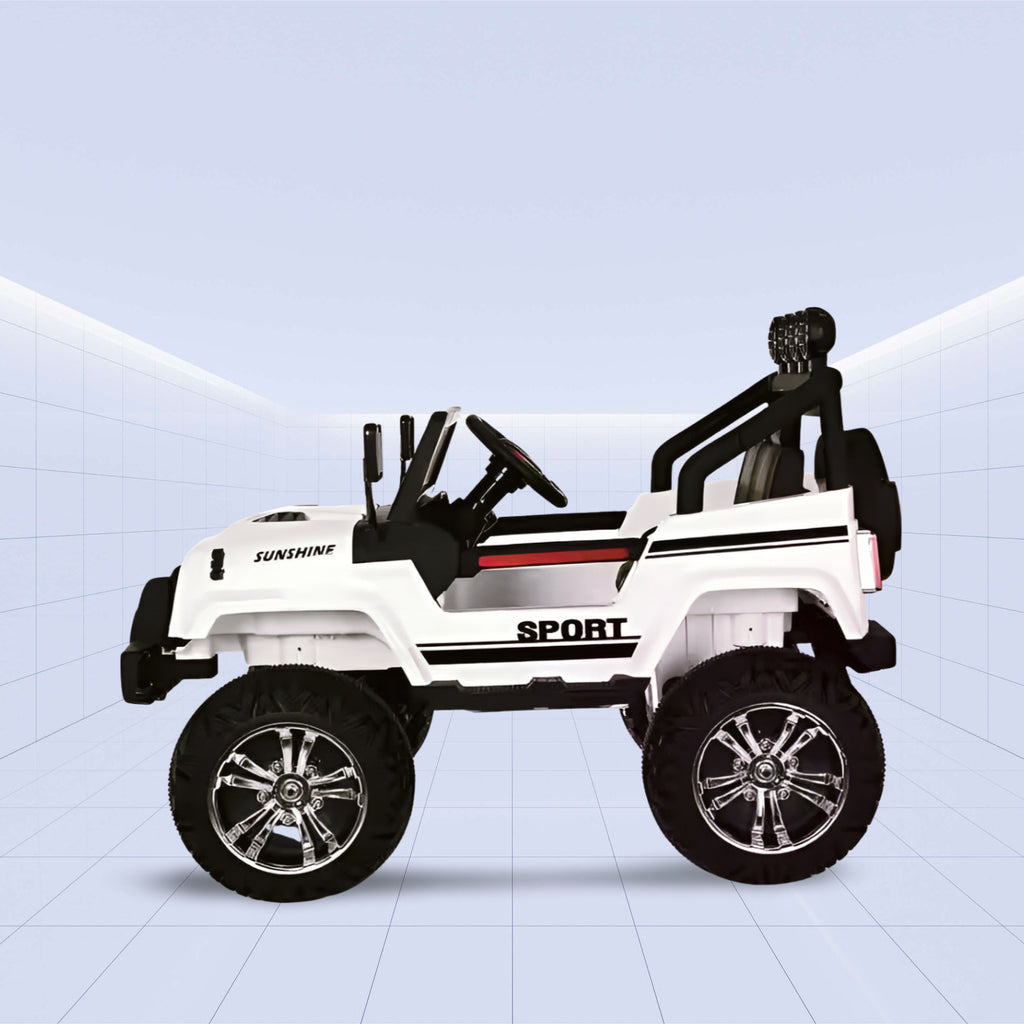 12v Off-Road Adventure Ride-On Jeep for Kids (White) Edition