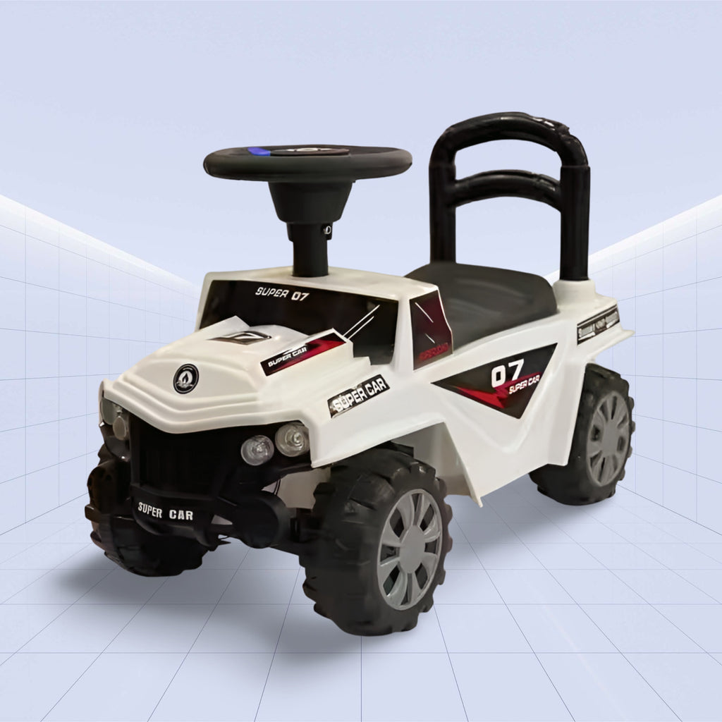 Ultimate Trailblazer: Deluxe Tractor  3-in-1 Ride on Fun Baby Push Car with Canopy (WHITE)