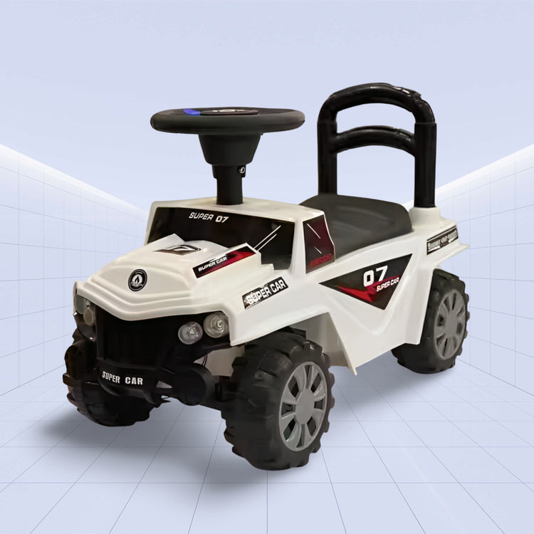 Ultimate Trailblazer: Deluxe Tractor  3-in-1 Ride on Fun Baby Push Car with Canopy (WHITE)