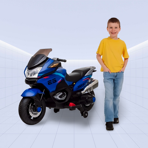 Kids’ Ride-On Electric Motorcycle – Sleek Design & Exciting Features for Young Riders (Blue)