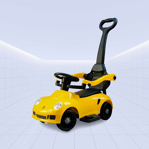 Turbo Tykes 3-in-1 Push Car: The Ultimate Ride for Little Drivers (YELLOW)