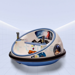 Ultimate 360° Spinning Bumper Car - Fun, Safe, and Music-Filled Adventures for Kids (White)