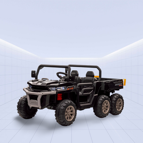 Licensed Kids' Ride-On 6-Wheel Tipper Truck – 24V Off-Road Adventure Vehicle (Black)