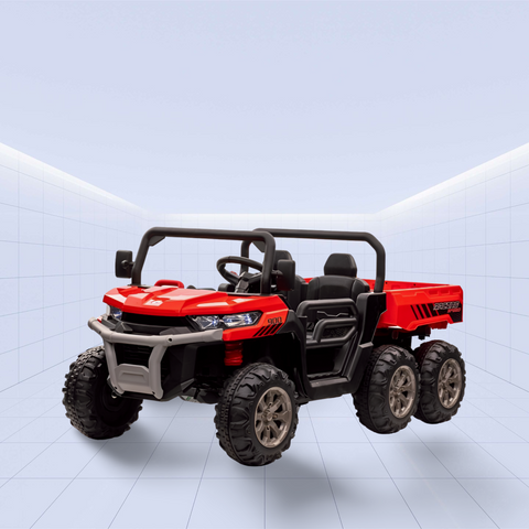 Licensed Kids' Ride-On 6-Wheel Tipper Truck – 24V Off-Road Adventure Vehicle (Red)