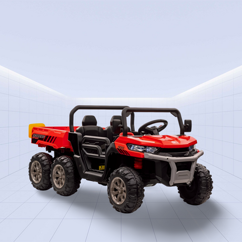 Licensed Kids' Ride-On 6-Wheel Tipper Truck – 24V Off-Road Adventure Vehicle (Red)