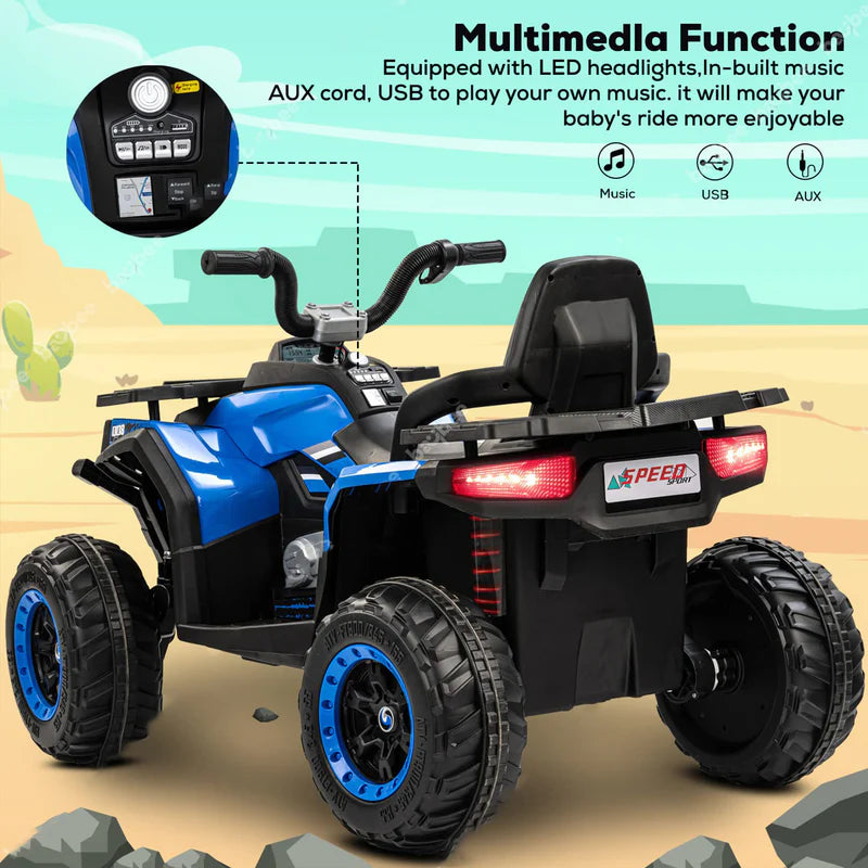Aventura Monster ATV Ride-On for Kids – The Ultimate Off-Road Adventure Experience (Blue)