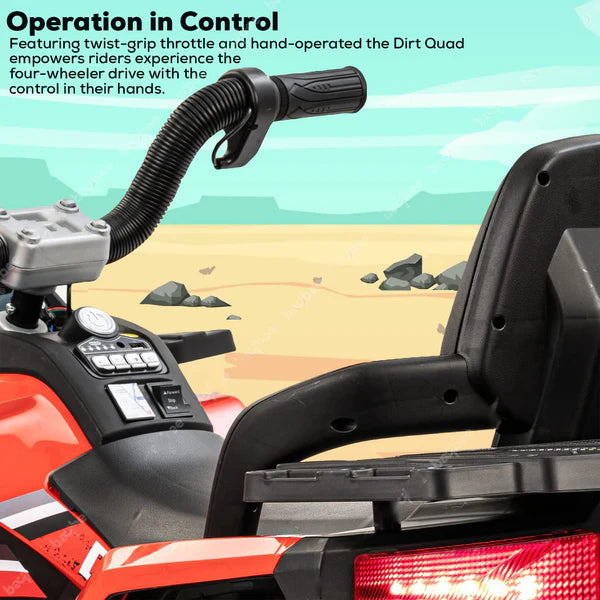 Aventura Monster ATV Ride-On for Kids – The Ultimate Off-Road Adventure Experience (Red)