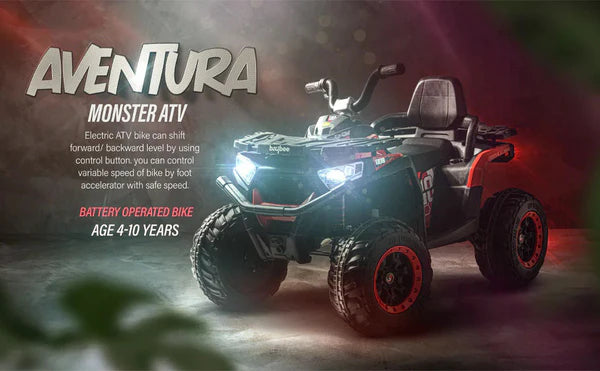 Aventura Monster ATV Ride-On for Kids – The Ultimate Off-Road Adventure Experience (Red)