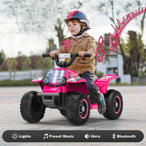 Electric Ride-On Quad Bike for Kids – Perfect for Little Adventurers (Pink)